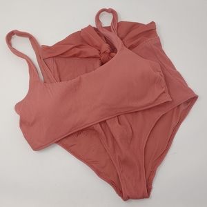 American Eagle Aerie High Rise Bikini Two Piece Swim Suit Size Large